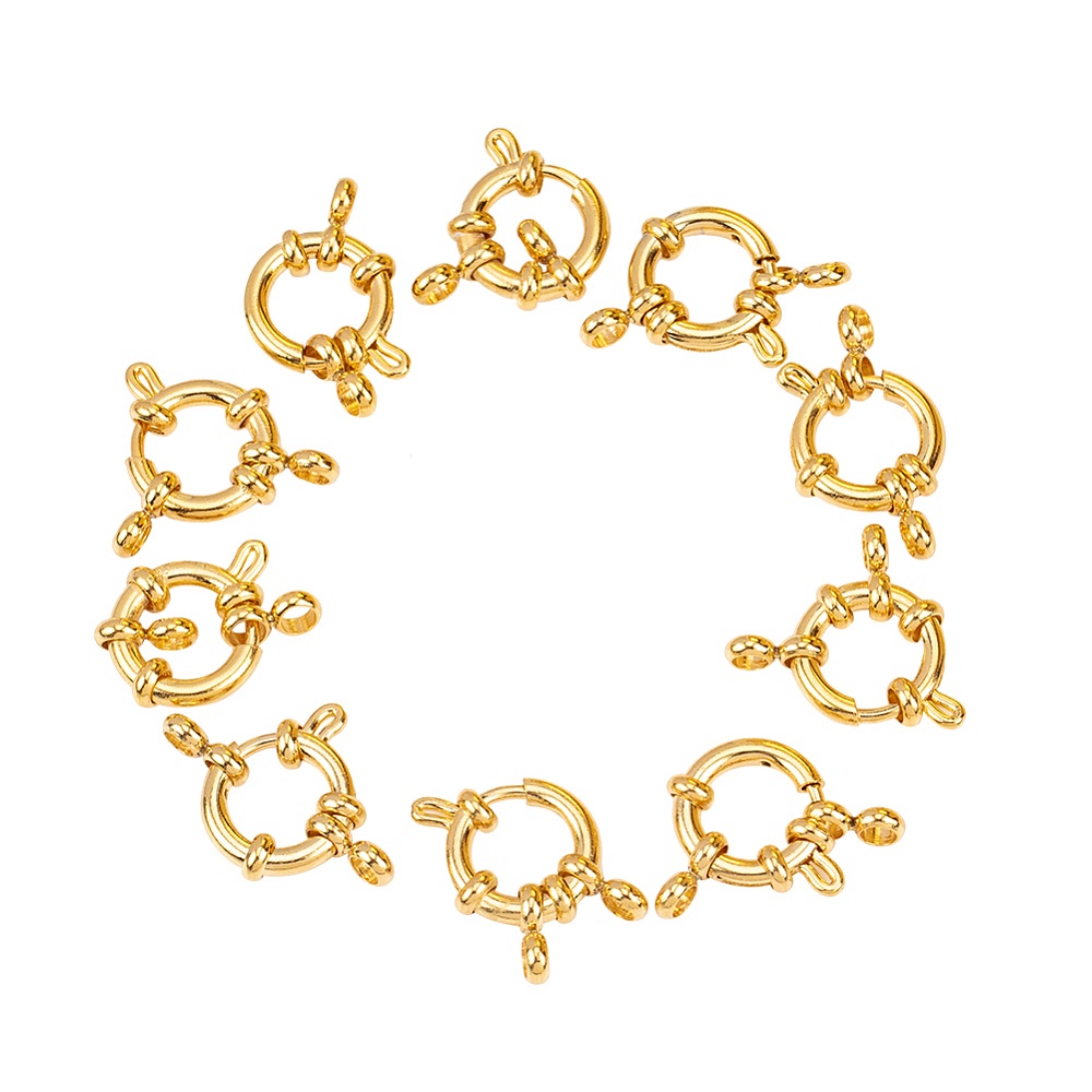 Fecho bóia aço inox dourado - 12.5x4 mm (un) IN-95